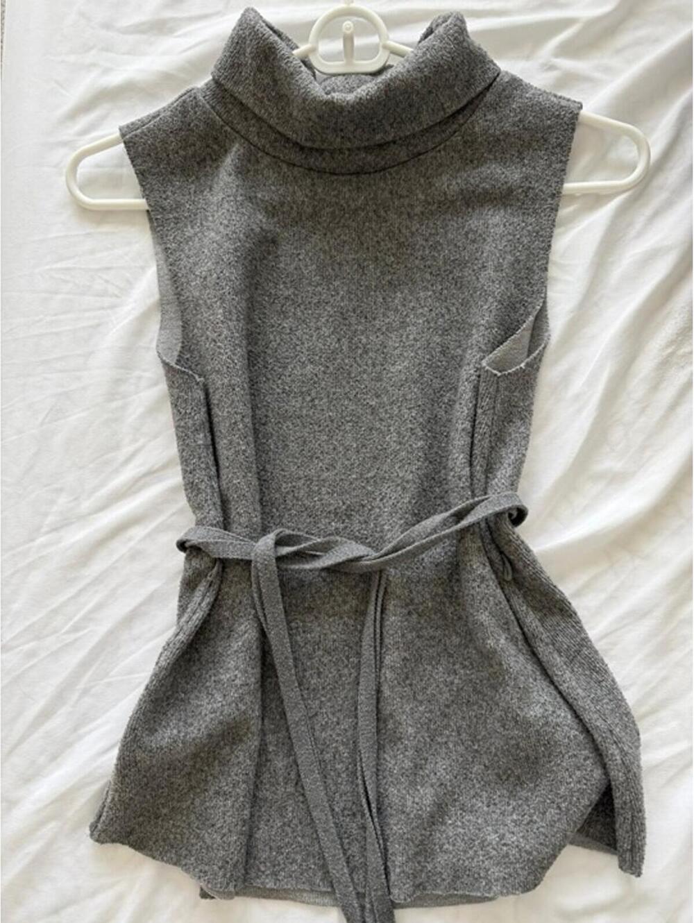 Zara Mockneck Sweater Tank with Tie